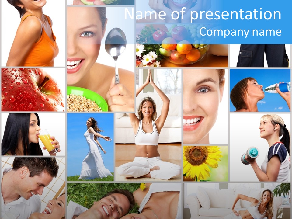 A Collage Of Photos With A Woman And A Man PowerPoint Template