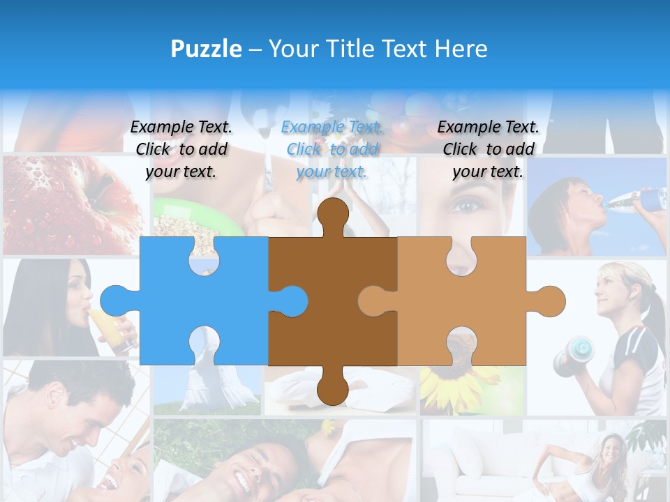 A Collage Of Photos With A Woman And A Man PowerPoint Template