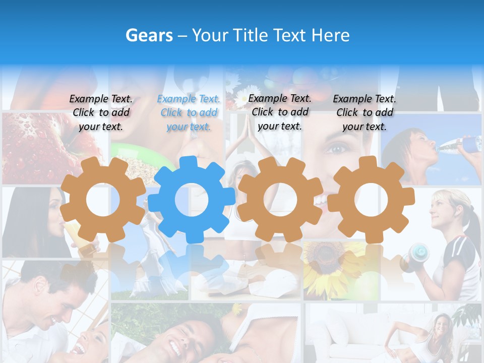 A Collage Of Photos With A Woman And A Man PowerPoint Template