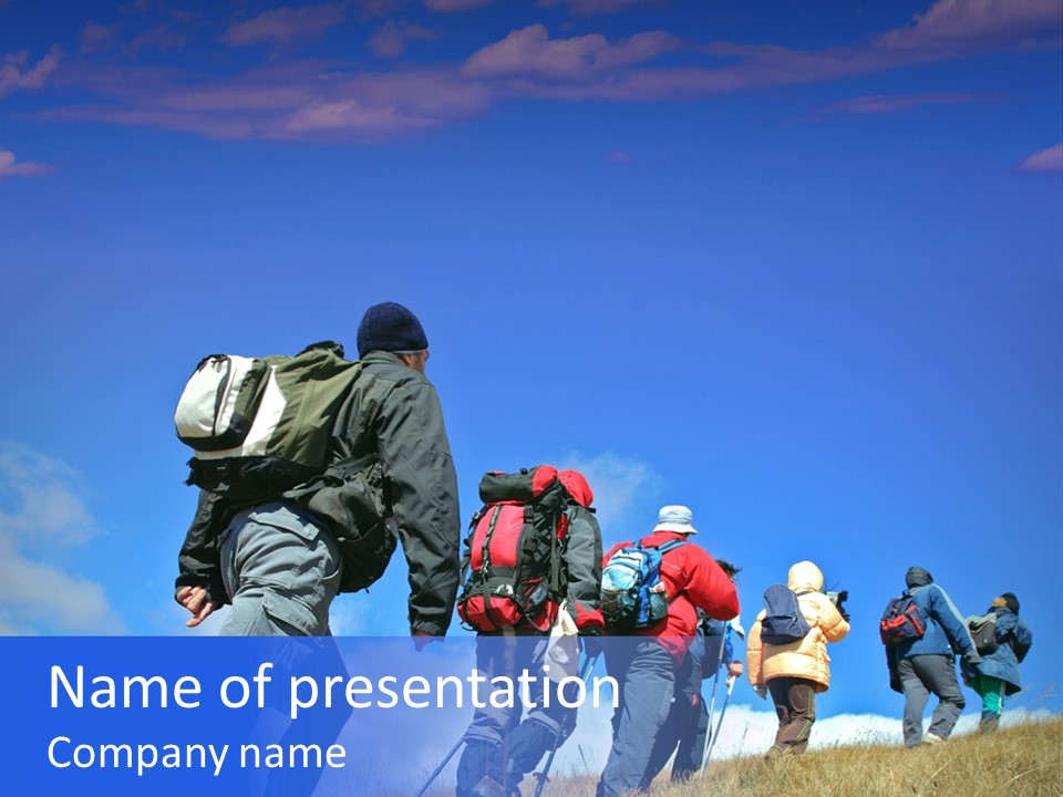 Backpacking Backpacker Outdoor PowerPoint Template