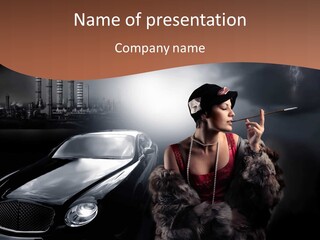 Night Fashion Chimney PowerPoint Template