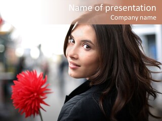 Female Street Dark PowerPoint Template