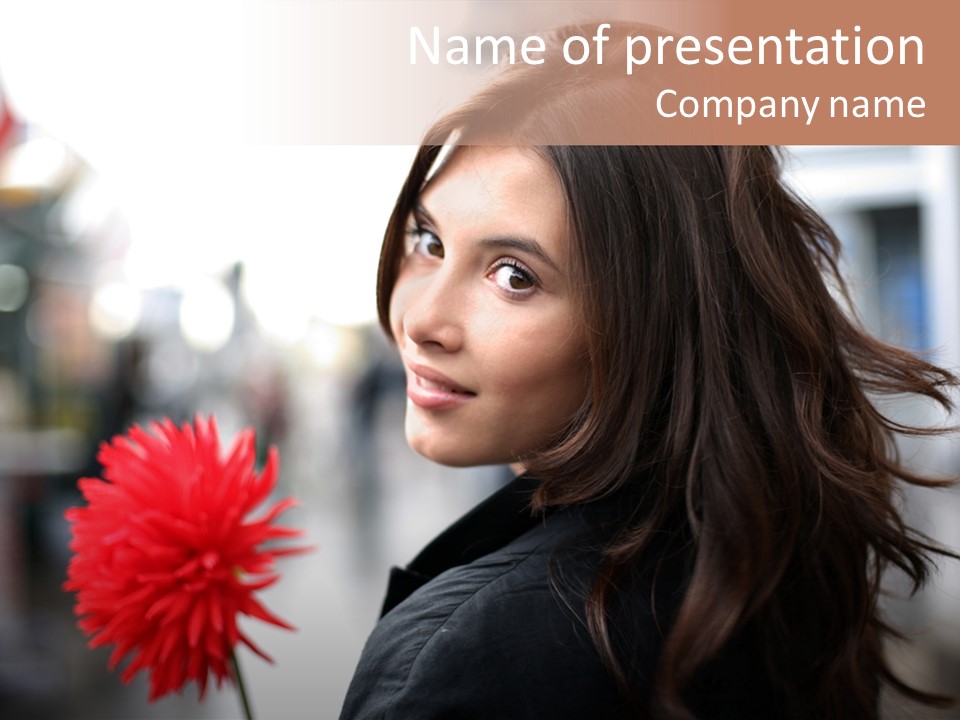 Female Street Dark PowerPoint Template