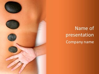 A Woman's Back With Stones On It PowerPoint Template