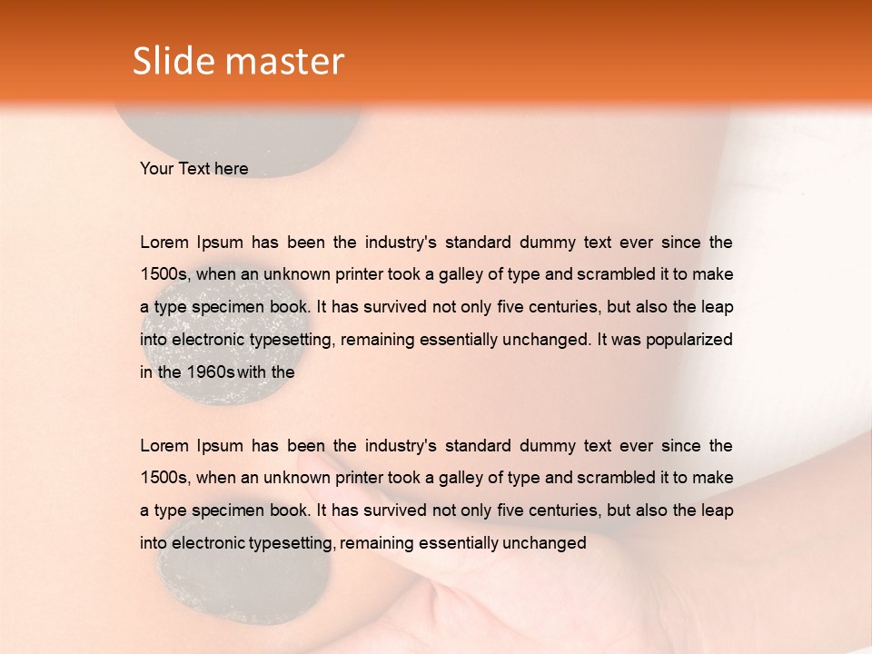 A Woman's Back With Stones On It PowerPoint Template