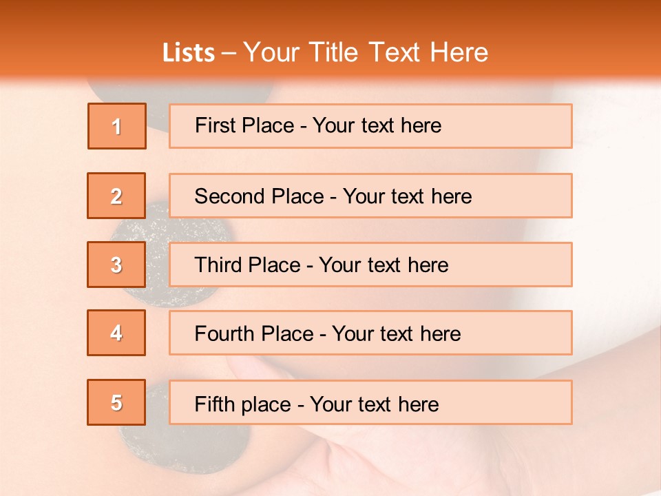 A Woman's Back With Stones On It PowerPoint Template