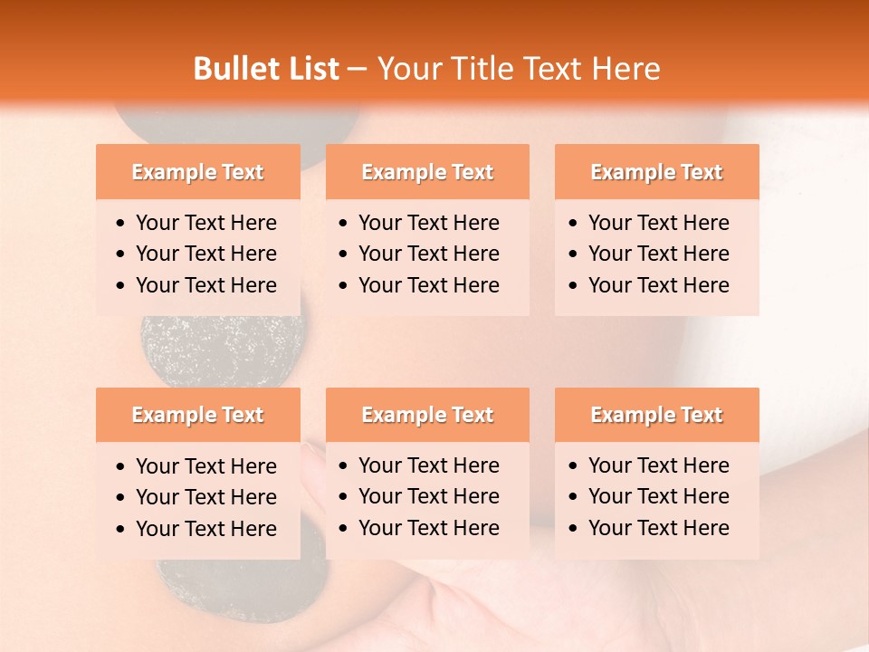 A Woman's Back With Stones On It PowerPoint Template