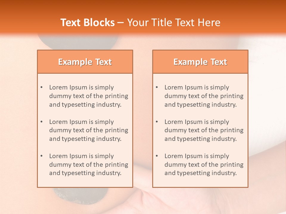 A Woman's Back With Stones On It PowerPoint Template