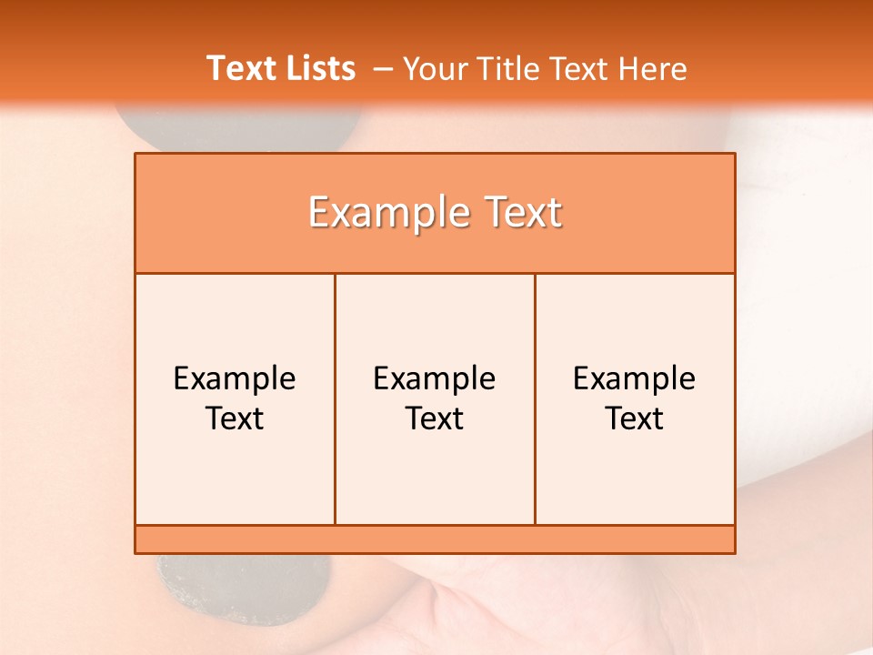 A Woman's Back With Stones On It PowerPoint Template