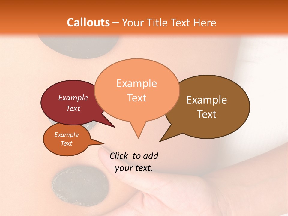 A Woman's Back With Stones On It PowerPoint Template