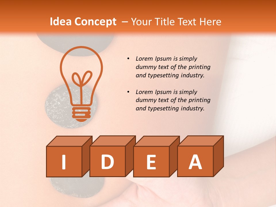 A Woman's Back With Stones On It PowerPoint Template