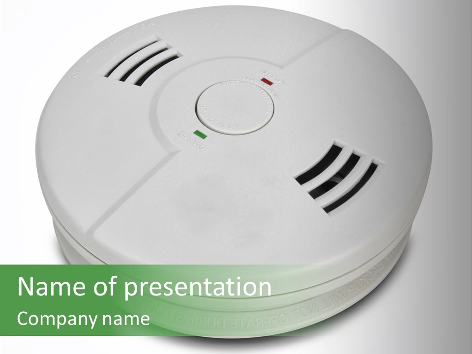 A White Smoke Detector On A White Background PowerPoint Template