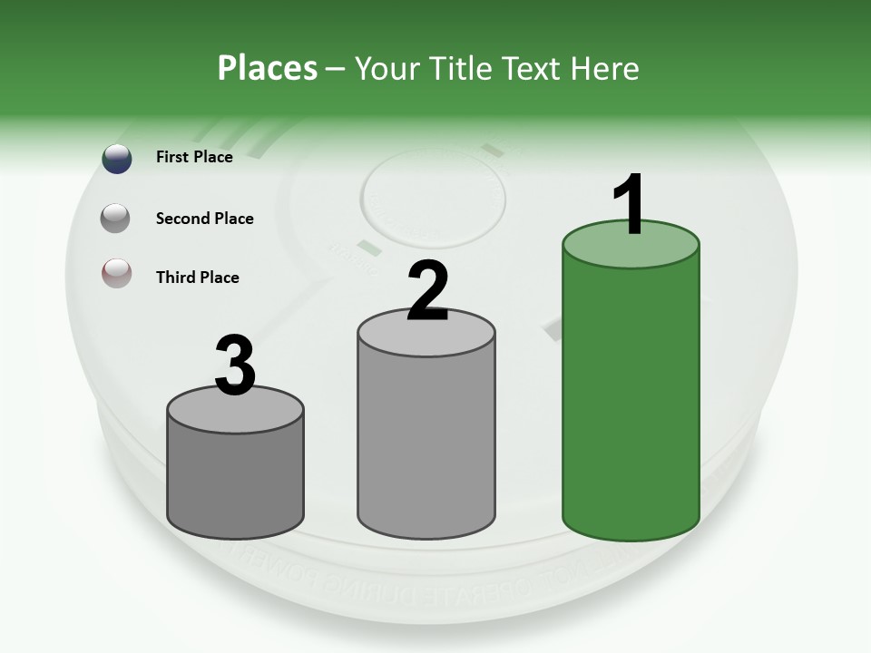 A White Smoke Detector On A White Background PowerPoint Template