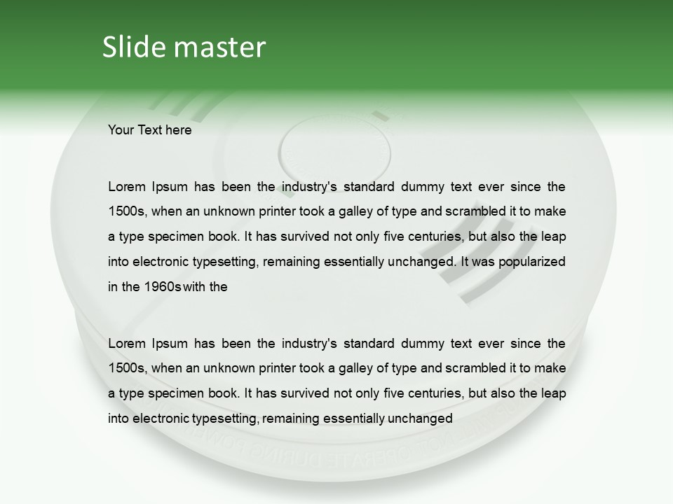 A White Smoke Detector On A White Background PowerPoint Template