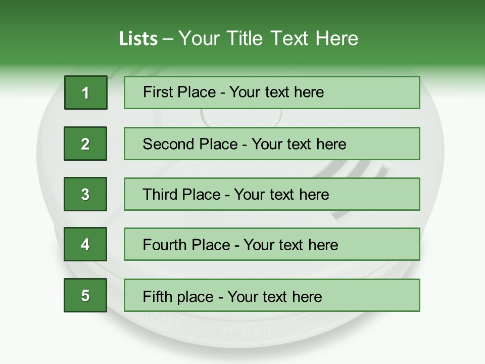 A White Smoke Detector On A White Background PowerPoint Template