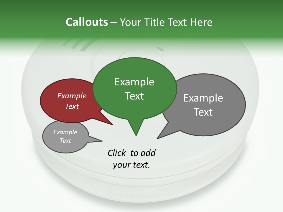 A White Smoke Detector On A White Background PowerPoint Template