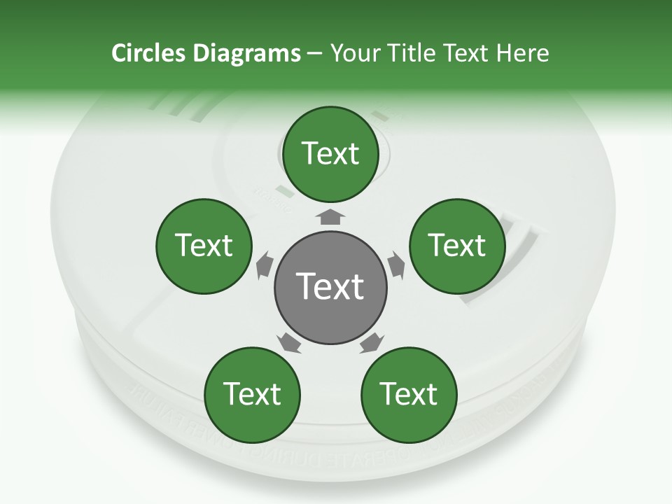 A White Smoke Detector On A White Background PowerPoint Template