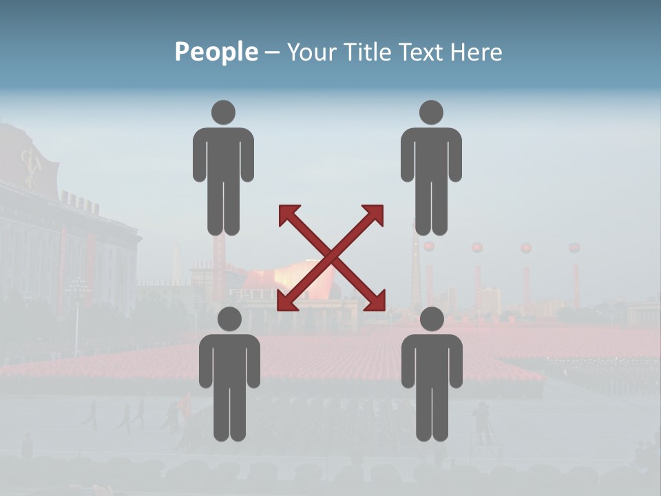 A Group Of People Standing In Front Of A Field Of Flowers PowerPoint Template