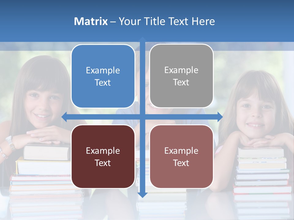 A Group Of Children Sitting At A Table With Books PowerPoint Template