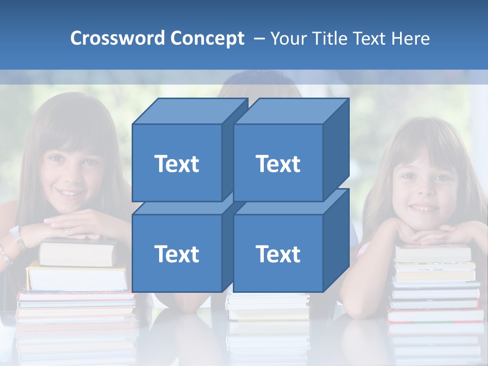 A Group Of Children Sitting At A Table With Books PowerPoint Template