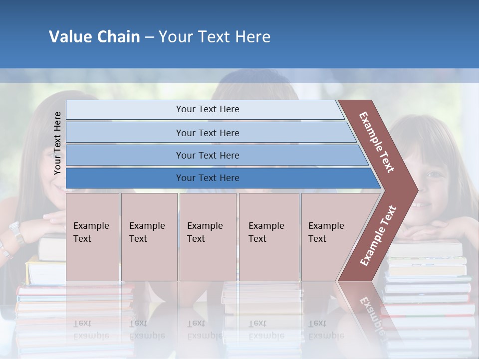 A Group Of Children Sitting At A Table With Books PowerPoint Template