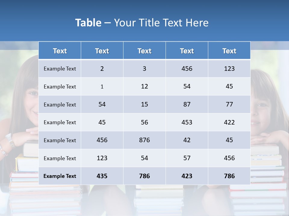 A Group Of Children Sitting At A Table With Books PowerPoint Template