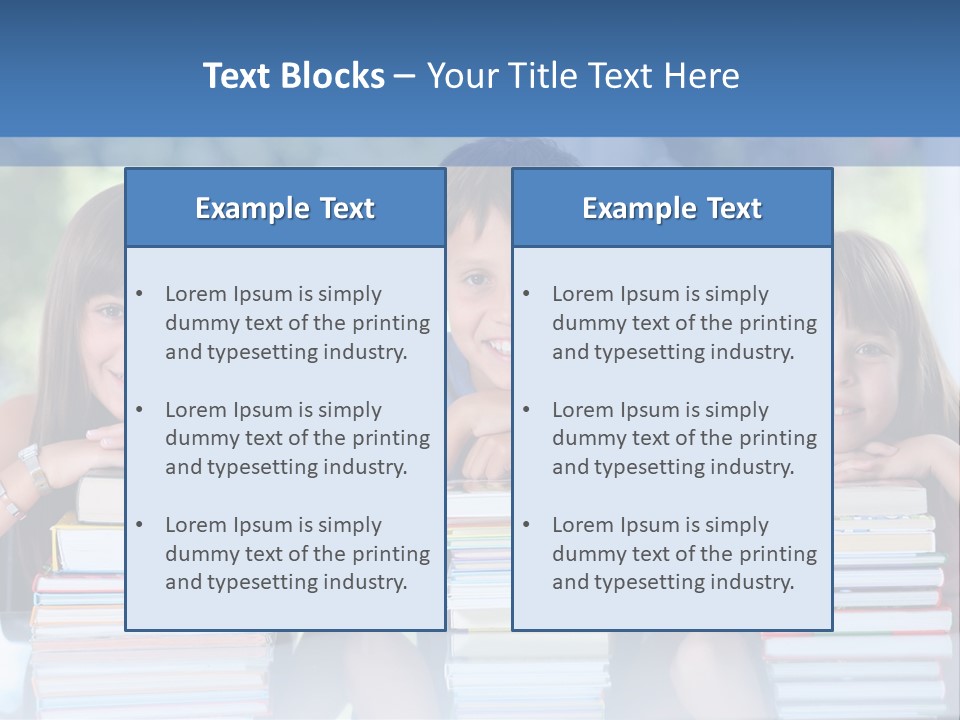 A Group Of Children Sitting At A Table With Books PowerPoint Template