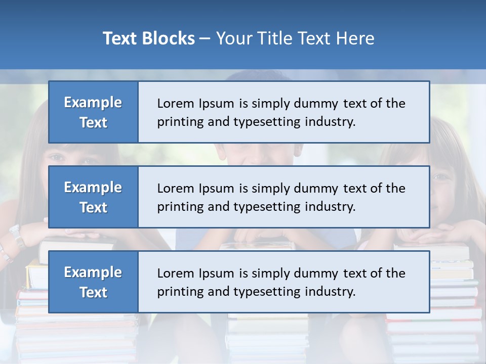 A Group Of Children Sitting At A Table With Books PowerPoint Template