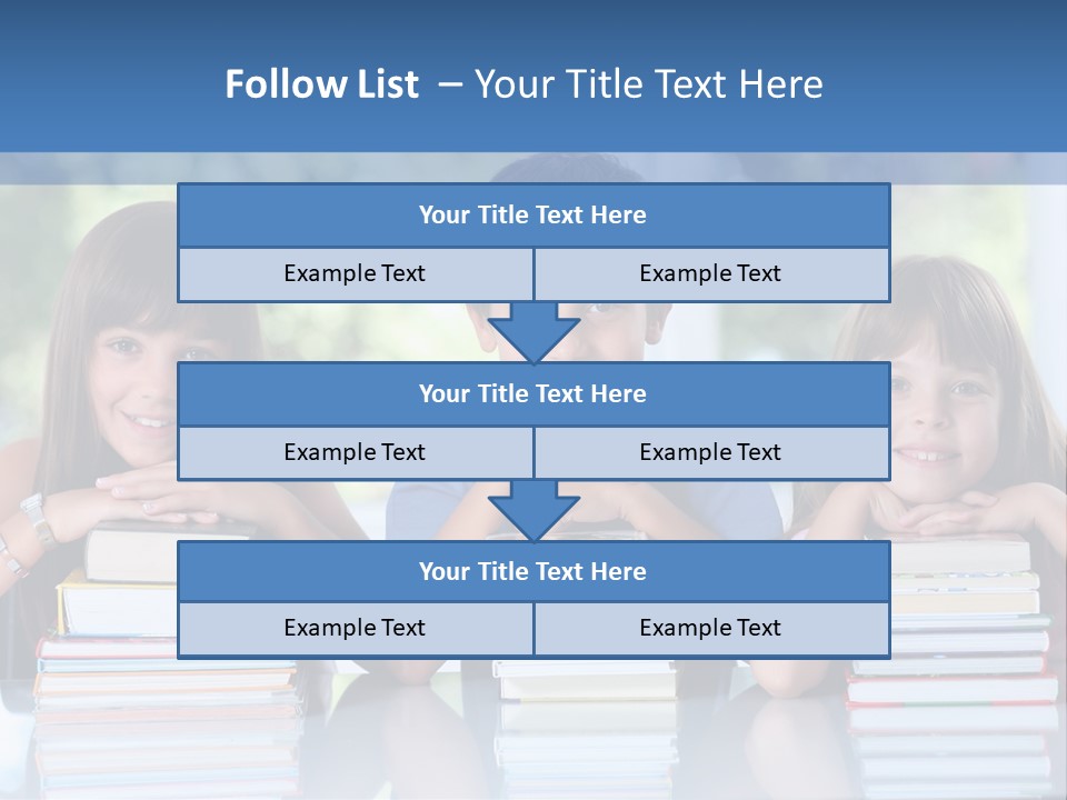 A Group Of Children Sitting At A Table With Books PowerPoint Template