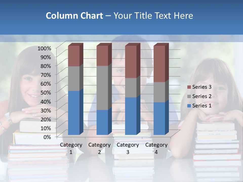 A Group Of Children Sitting At A Table With Books PowerPoint Template