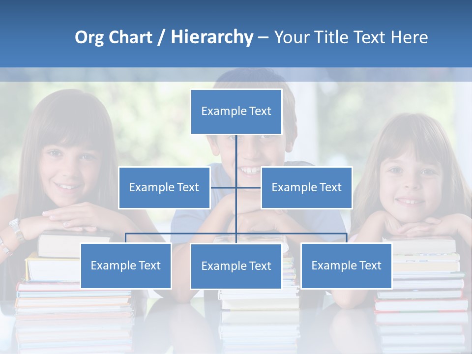 A Group Of Children Sitting At A Table With Books PowerPoint Template