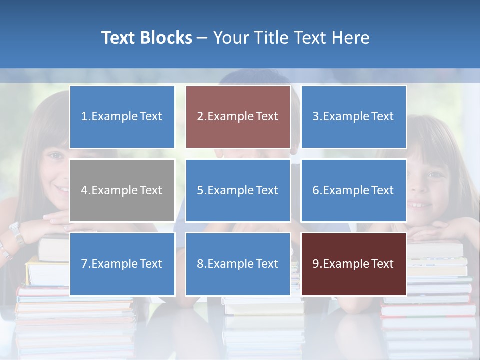 A Group Of Children Sitting At A Table With Books PowerPoint Template