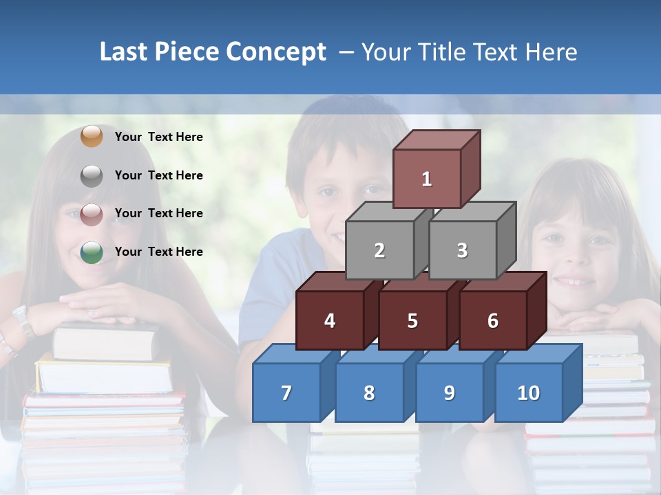 A Group Of Children Sitting At A Table With Books PowerPoint Template