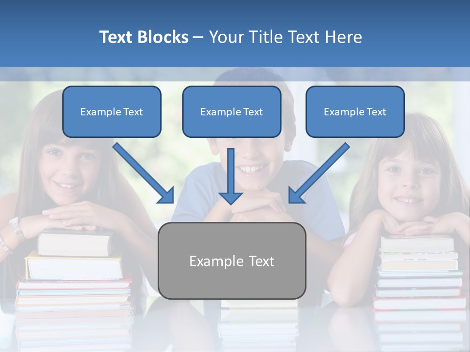 A Group Of Children Sitting At A Table With Books PowerPoint Template