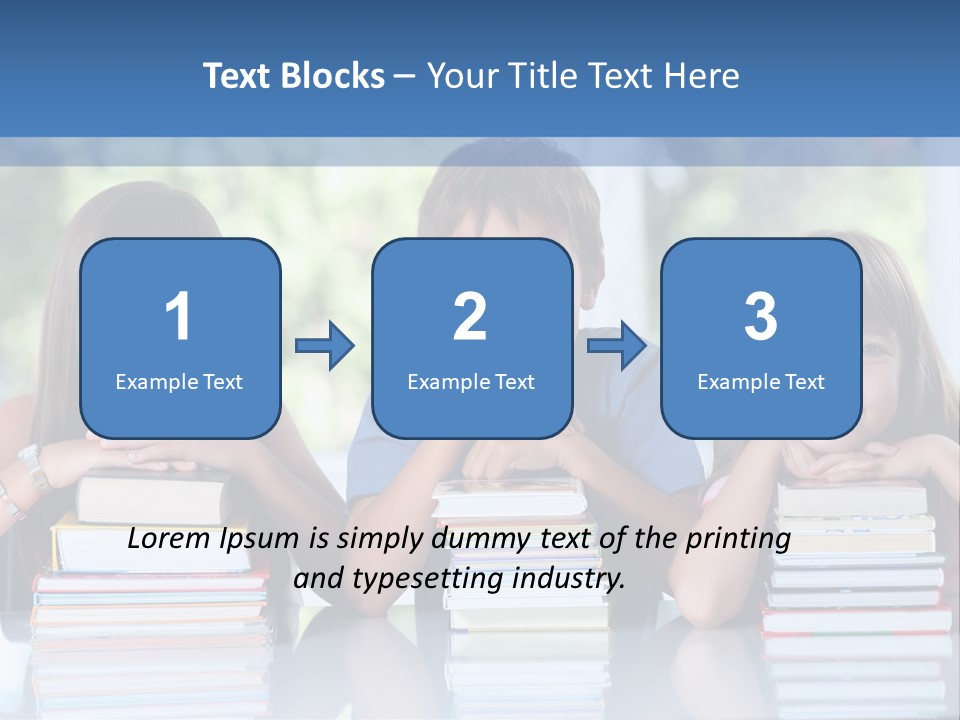 A Group Of Children Sitting At A Table With Books PowerPoint Template