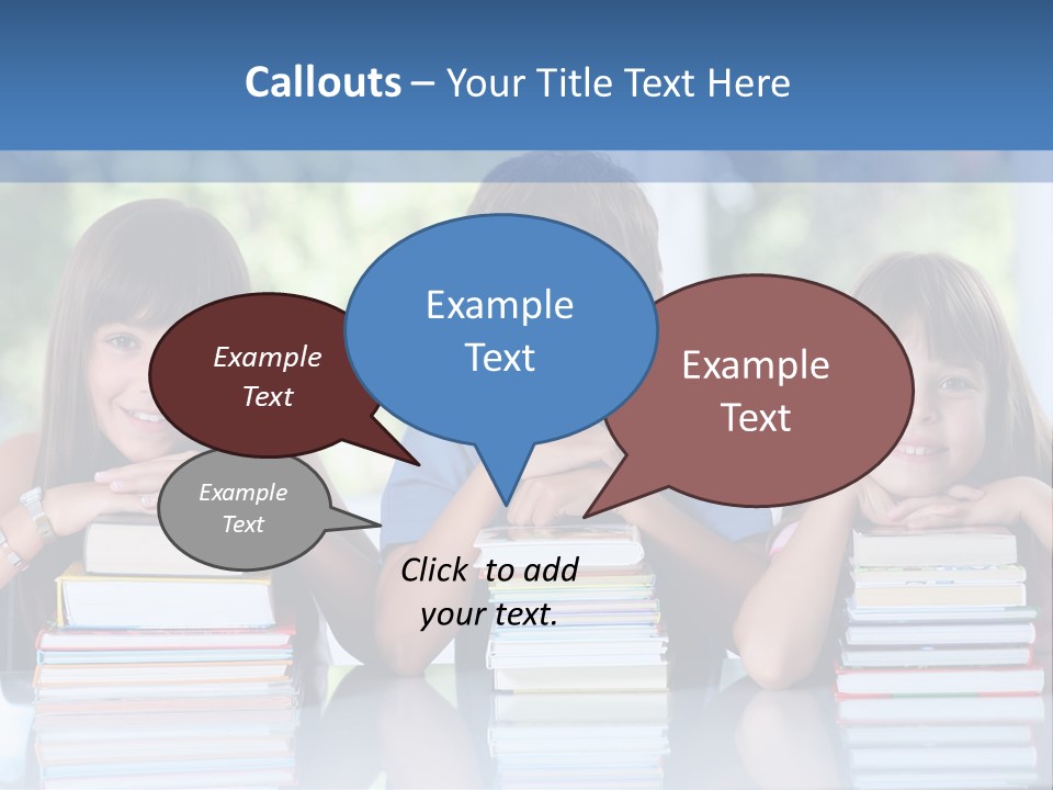 A Group Of Children Sitting At A Table With Books PowerPoint Template