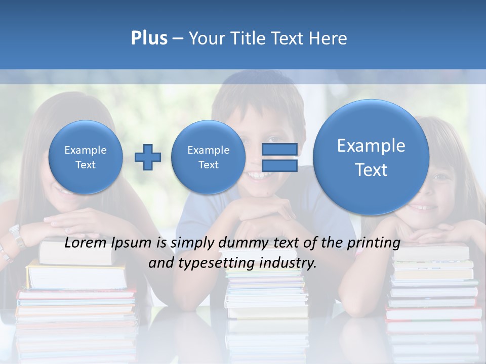 A Group Of Children Sitting At A Table With Books PowerPoint Template