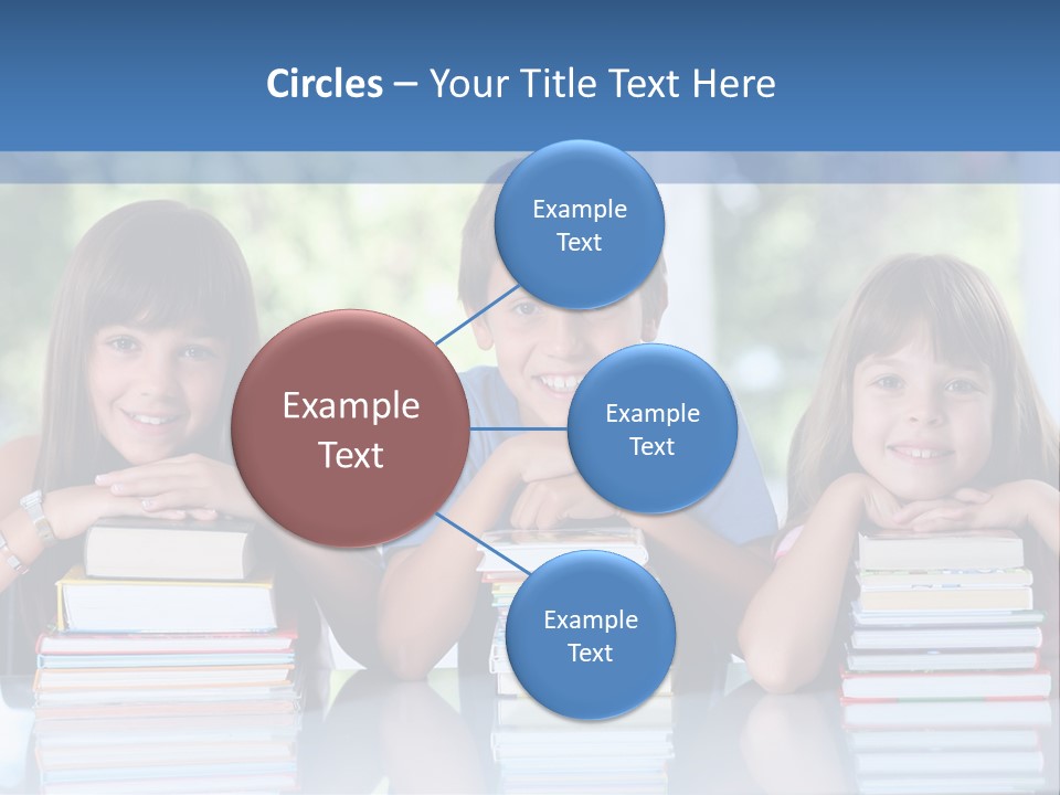 A Group Of Children Sitting At A Table With Books PowerPoint Template