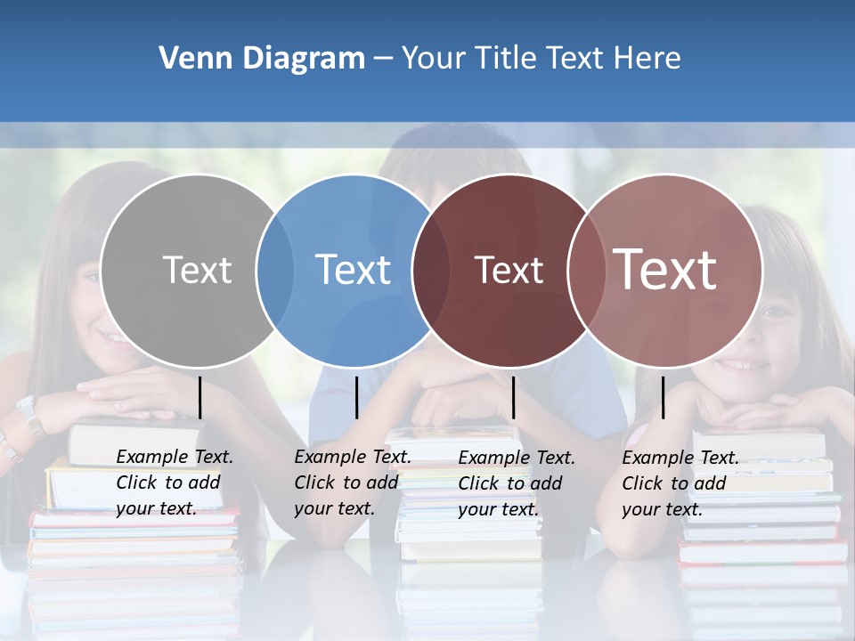 A Group Of Children Sitting At A Table With Books PowerPoint Template