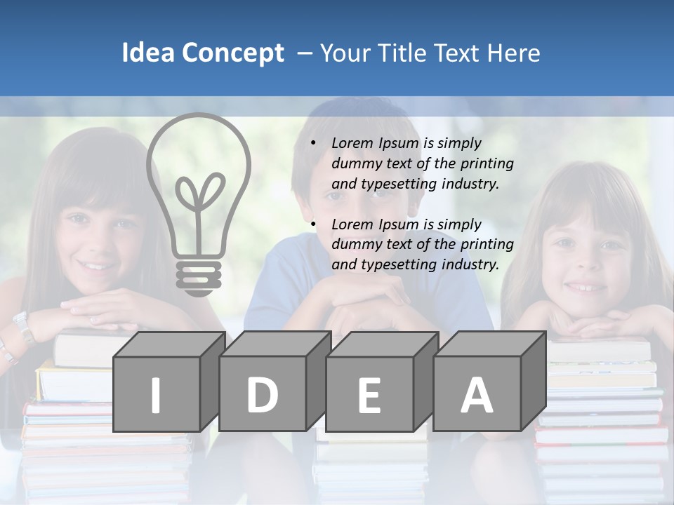 A Group Of Children Sitting At A Table With Books PowerPoint Template