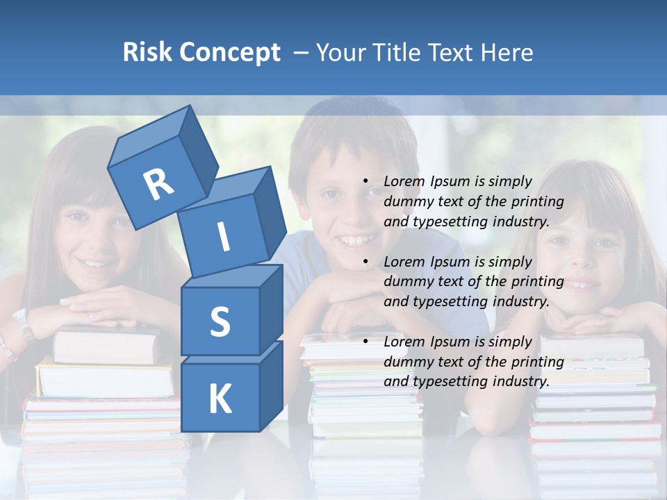 A Group Of Children Sitting At A Table With Books PowerPoint Template