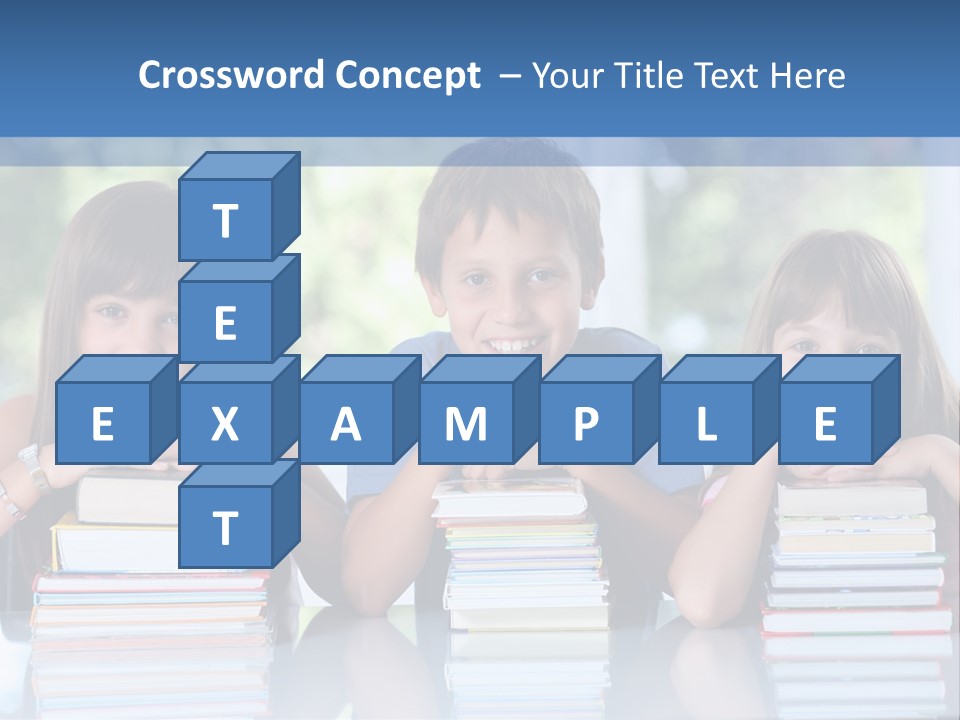 A Group Of Children Sitting At A Table With Books PowerPoint Template