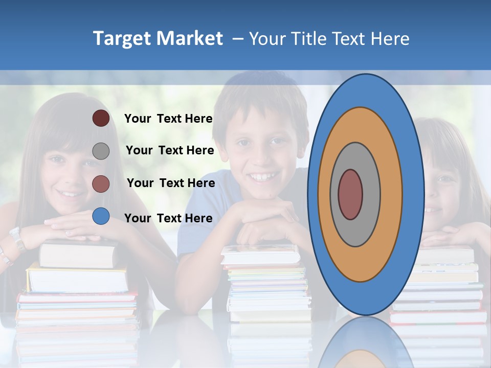 A Group Of Children Sitting At A Table With Books PowerPoint Template