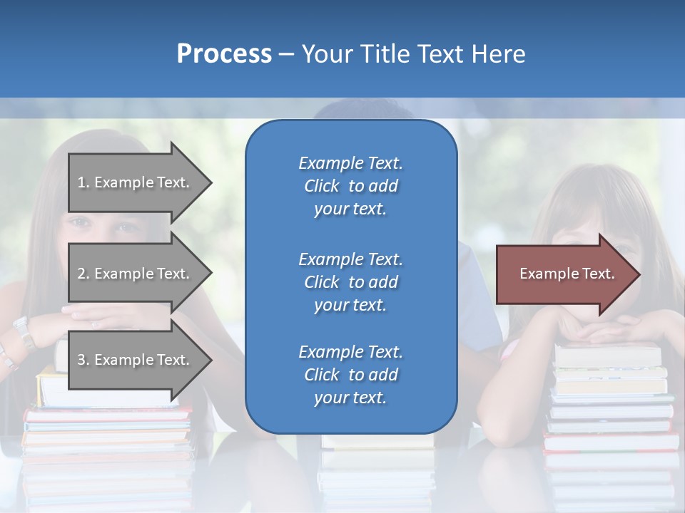 A Group Of Children Sitting At A Table With Books PowerPoint Template