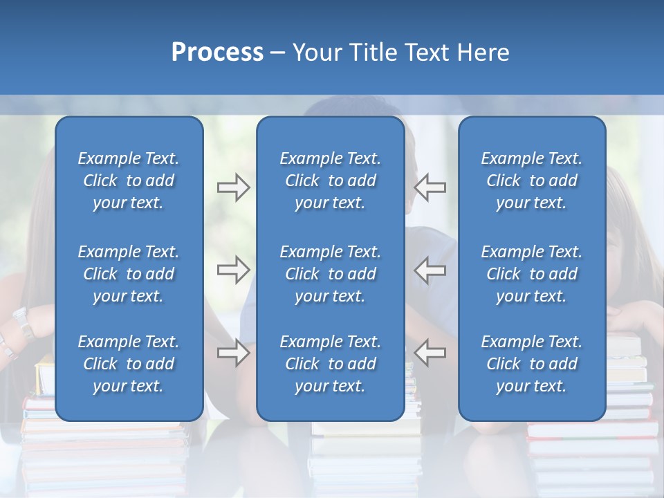 A Group Of Children Sitting At A Table With Books PowerPoint Template