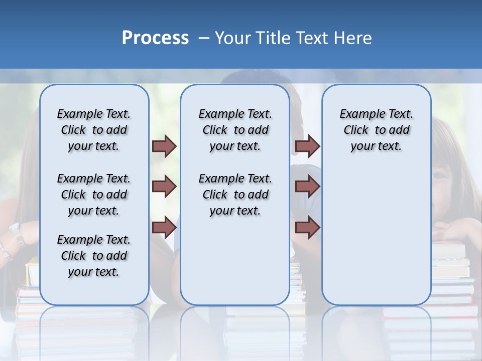 A Group Of Children Sitting At A Table With Books PowerPoint Template