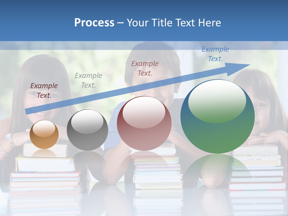 A Group Of Children Sitting At A Table With Books PowerPoint Template