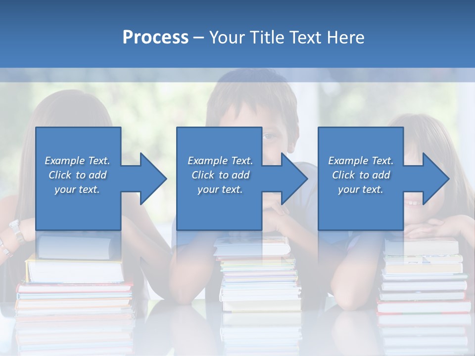 A Group Of Children Sitting At A Table With Books PowerPoint Template