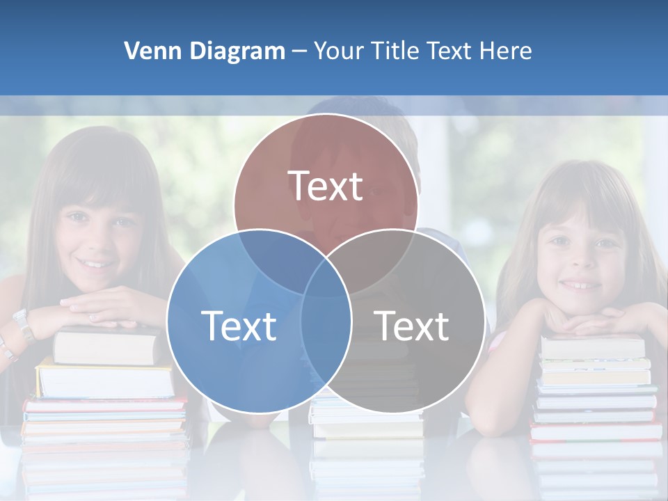 A Group Of Children Sitting At A Table With Books PowerPoint Template
