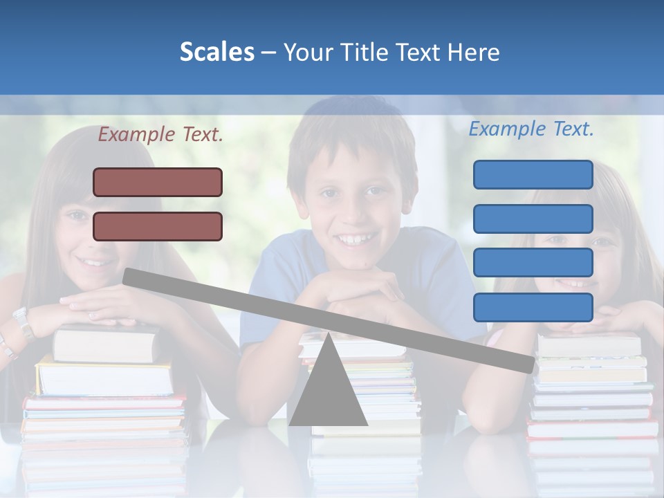 A Group Of Children Sitting At A Table With Books PowerPoint Template